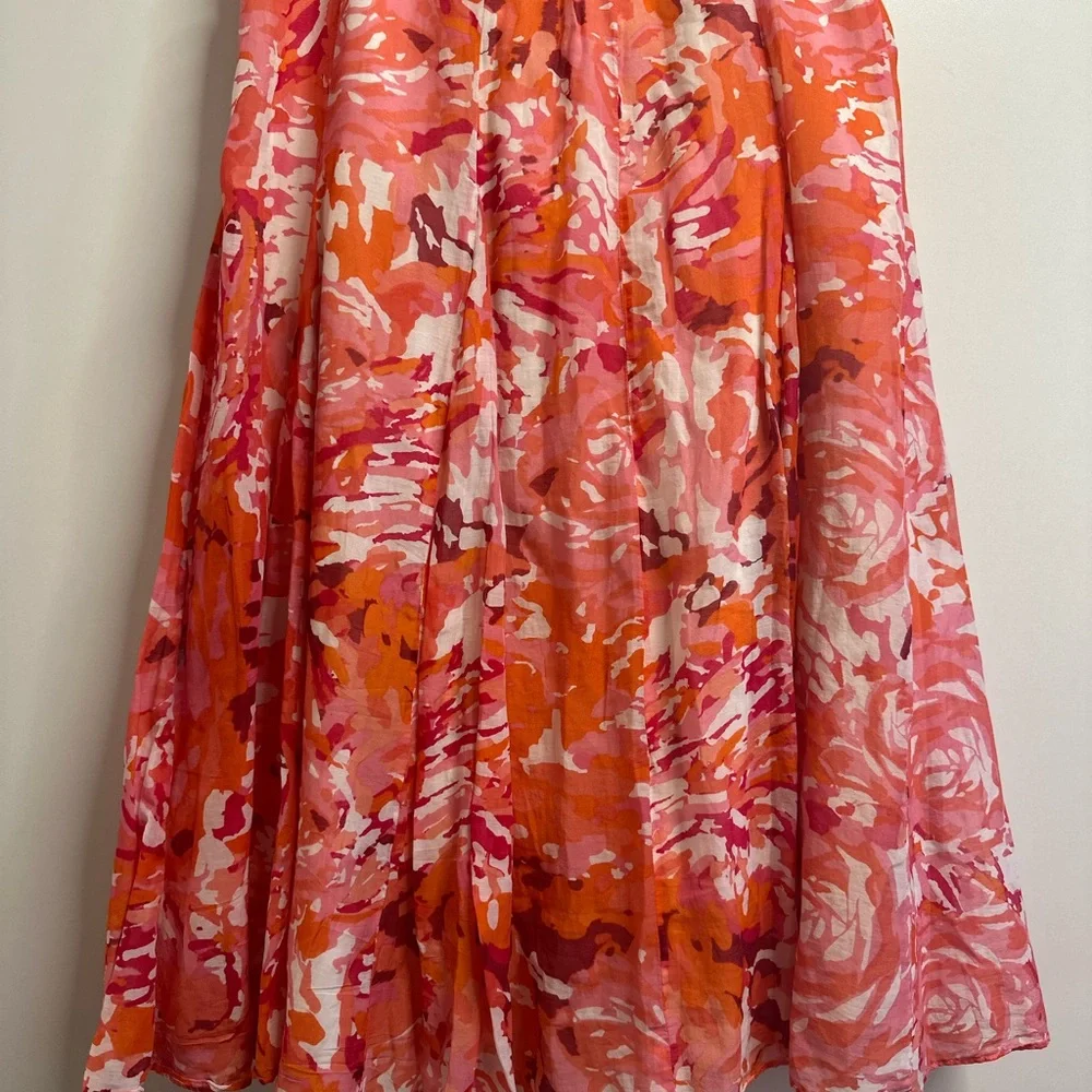 ColdWater Creek Vibrant Tropical Silk Blend Skirt